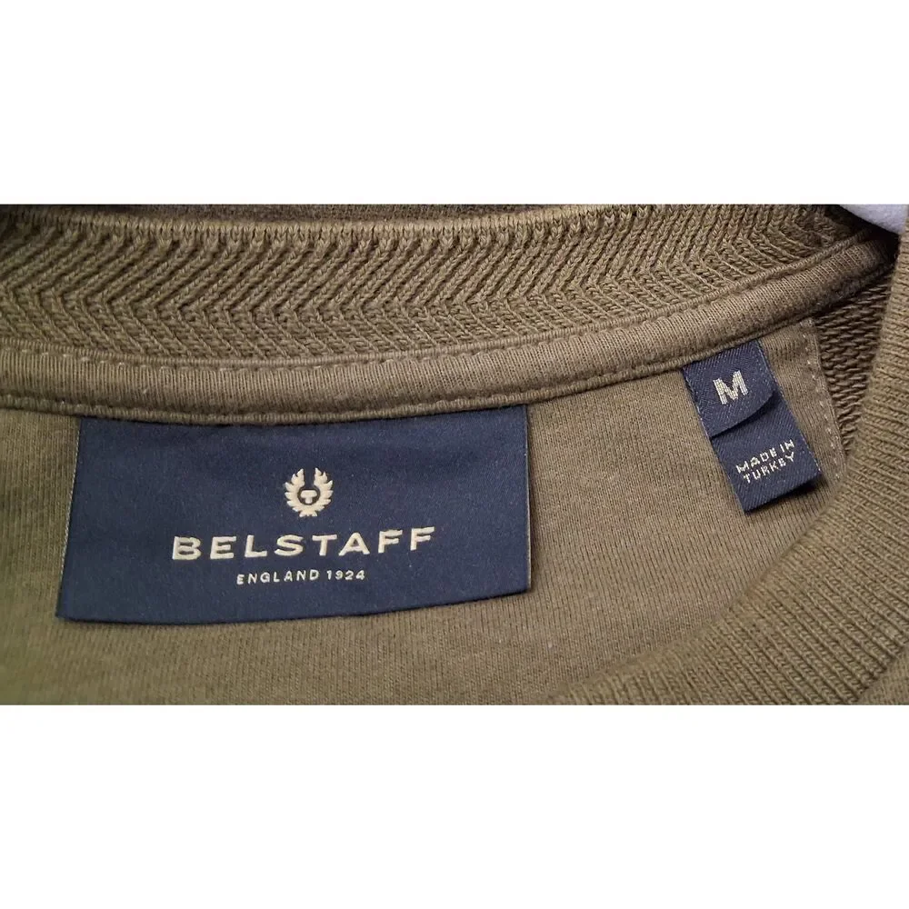 Belstaff mens medium army green sweatshirt pullover longsleeve